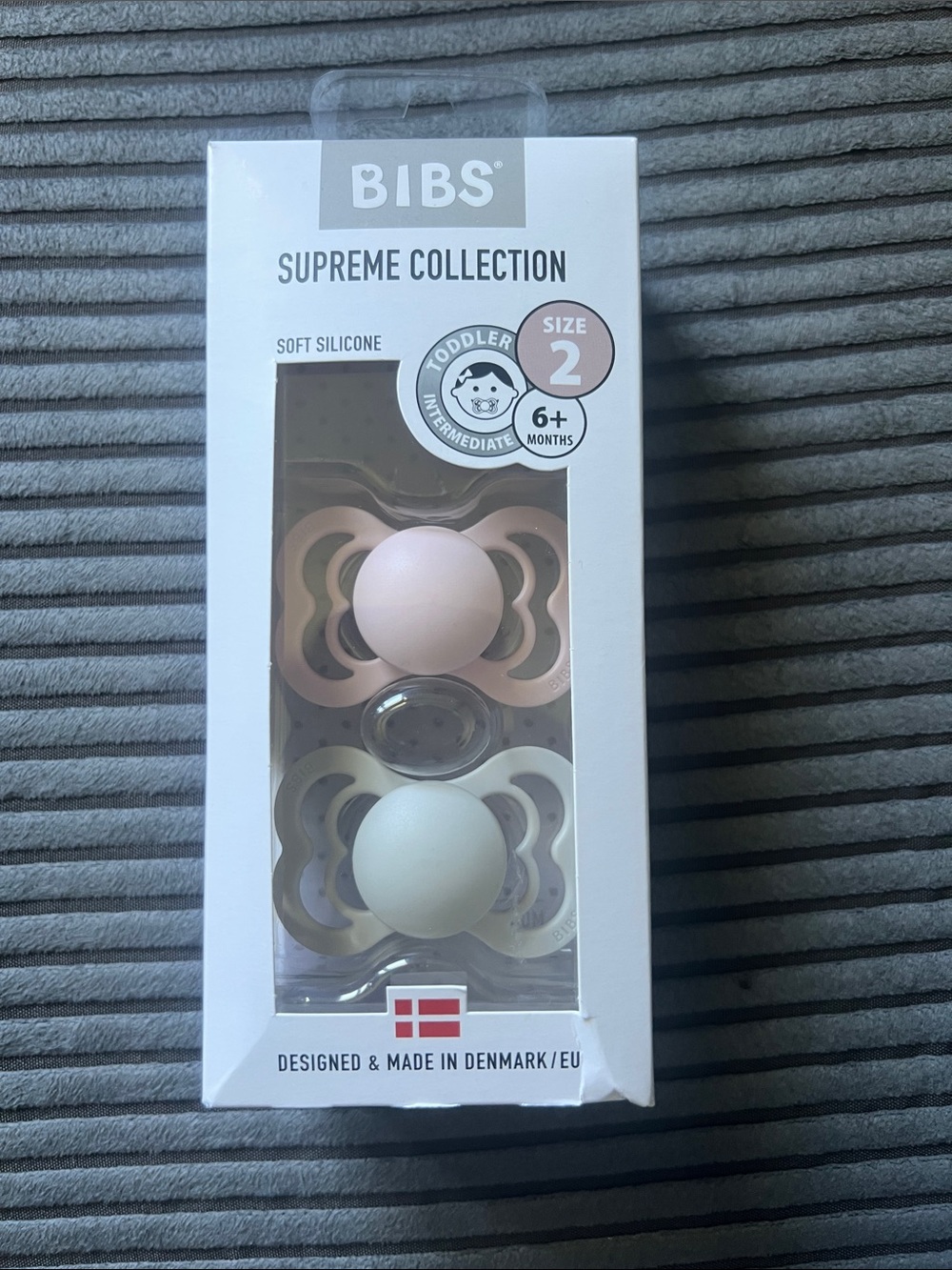 Supreme Collection Size 2 Toddler Pacifiers - Pink & Cream